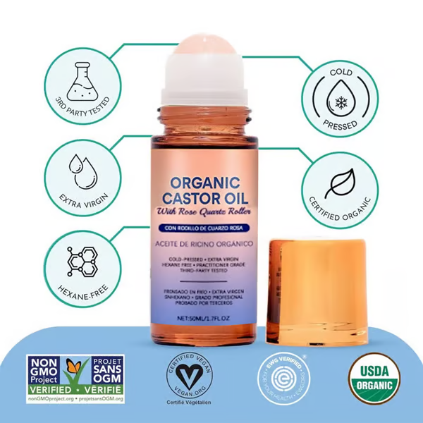 🏆Flash Sale⚡ 50K+ SOLD! Almost Gone-💥Organic Golden Castor Oil Roll - JSS6
