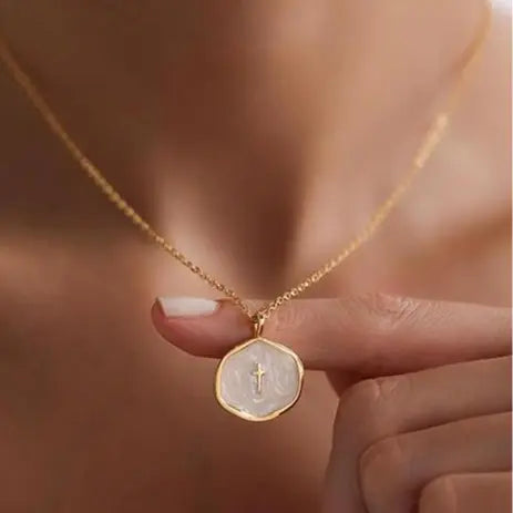 đ„Brand-new upgraded version⥠14k Gold Plated Cross Pendant with Cubic Zirconia Gem-H1