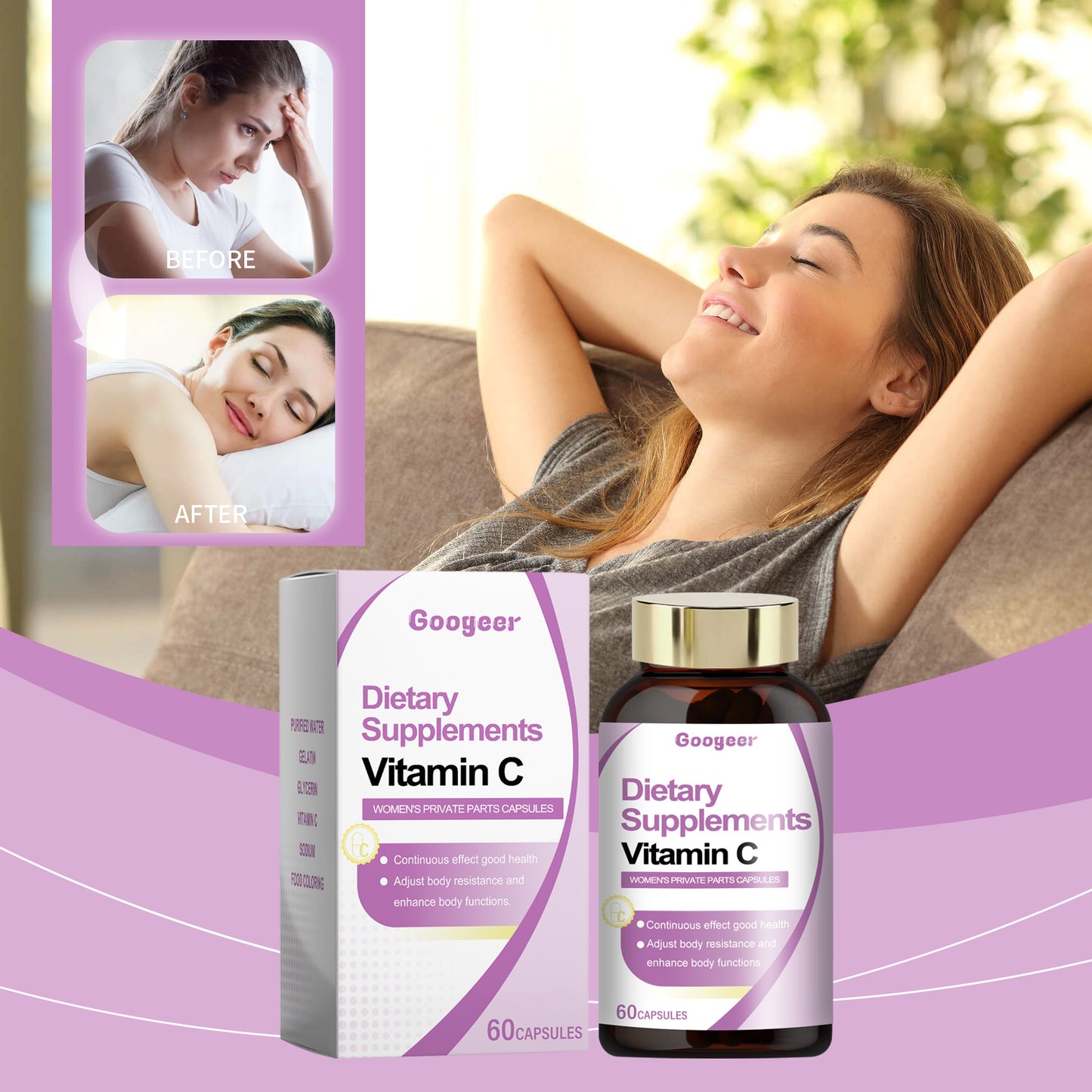 Probiotic supplement capsules for women-H1