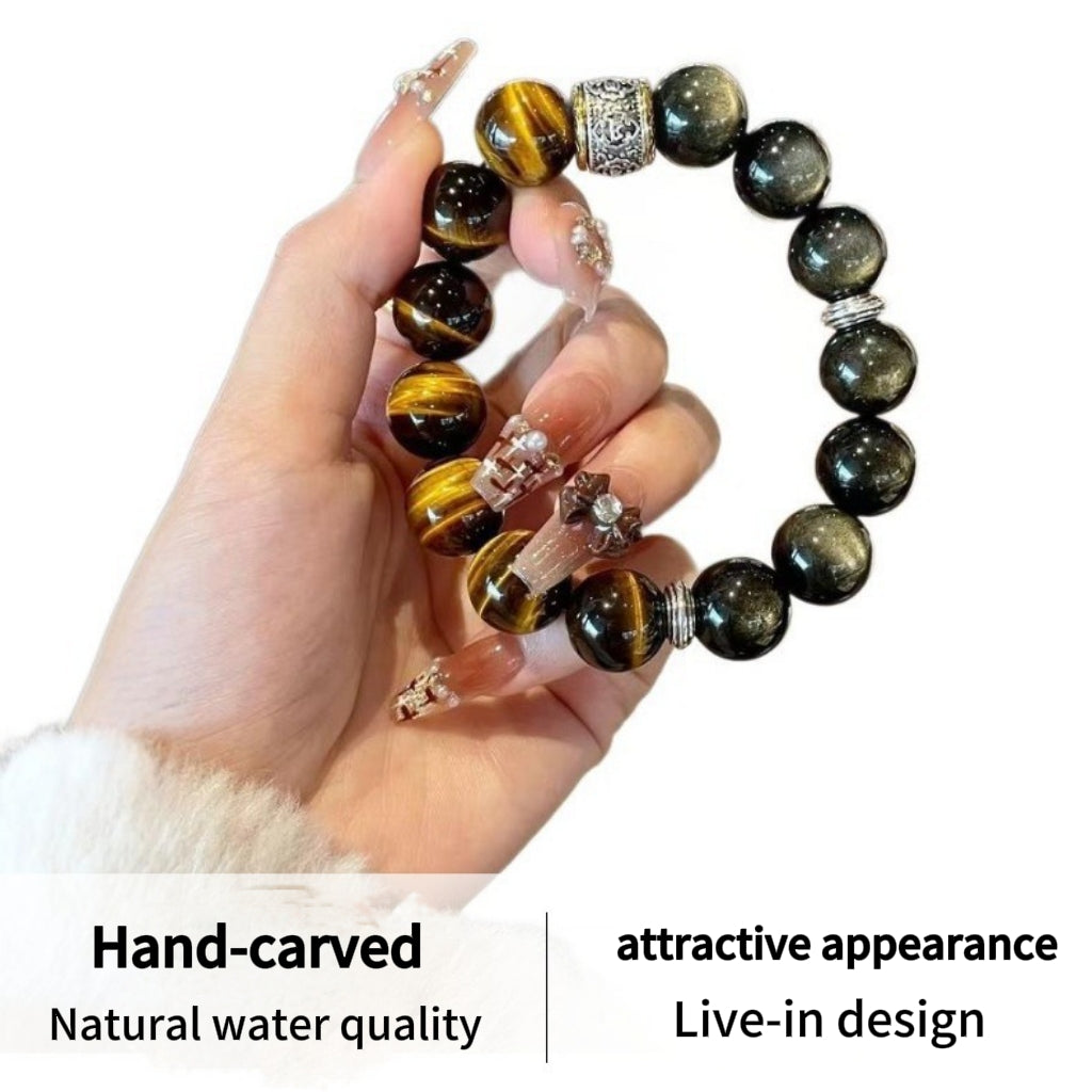 Feng Shui Master-Approved Black Obsidian Bracelet-W18