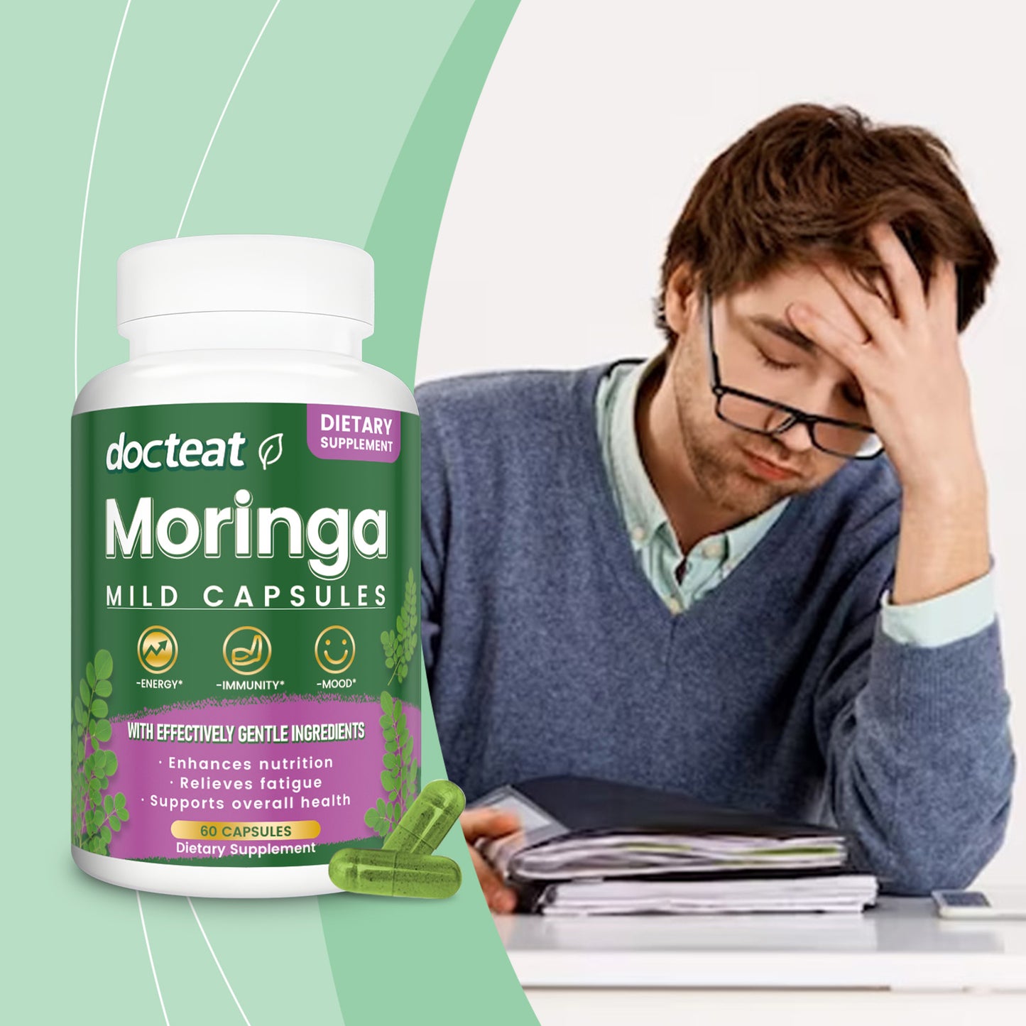 š„Brand-new upgraded versionā” 50K+ SOLD! Almost GonešMoringa Capsules Immune Support - TTA6