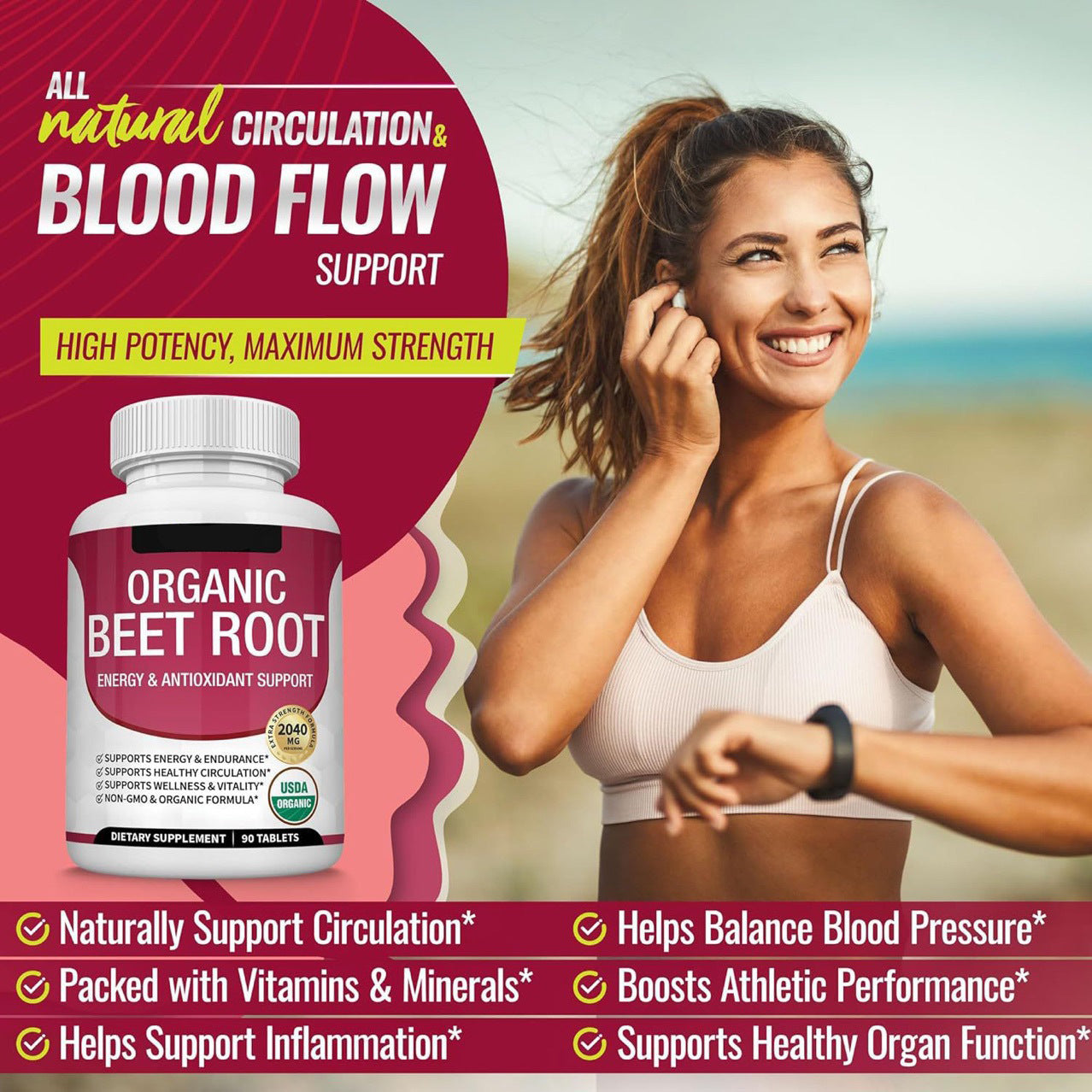 ⚡️LAST DAY - 50% Off⚡️ Nitric Oxide Booster Beetroot Supplement 2040mg-HHC8