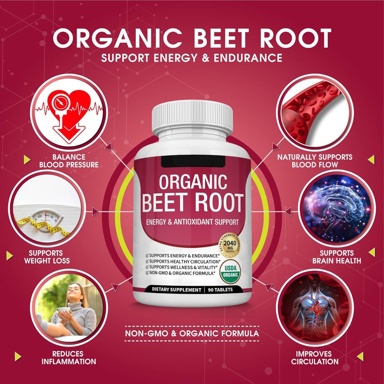 ⚡️LAST DAY - 50% Off⚡️ Nitric Oxide Booster Beetroot Supplement 2040mg-HHC8
