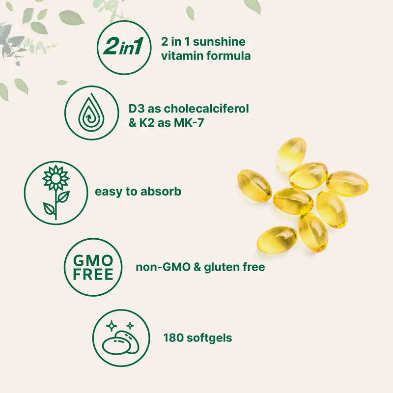 🌟Flash sale - 50% OFF!🌟Vitamin D3 K2|5000IU, 300 Softgels-TTA6