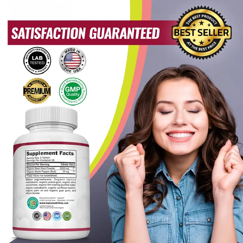 💜 LAST DAY PROMOTION - 50%OFF💜Organic Beet Root Tablets - Nitric Oxide Booster Beetroot Supplement 2040mg-TTA6
