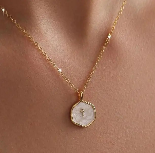 💥Brand-new upgraded version⚡ 14k Gold Plated Cross Pendant with Cubic Zirconia Gem-H1
