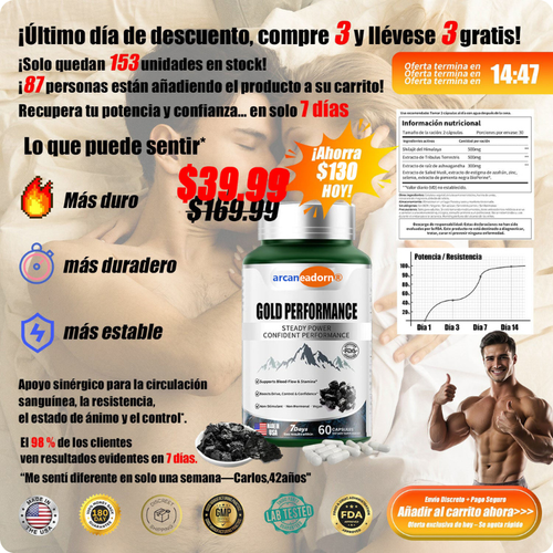 Arcaneador Caps de Rendimento Gold: Recupera Confianza, Vigor and 30 Days-888