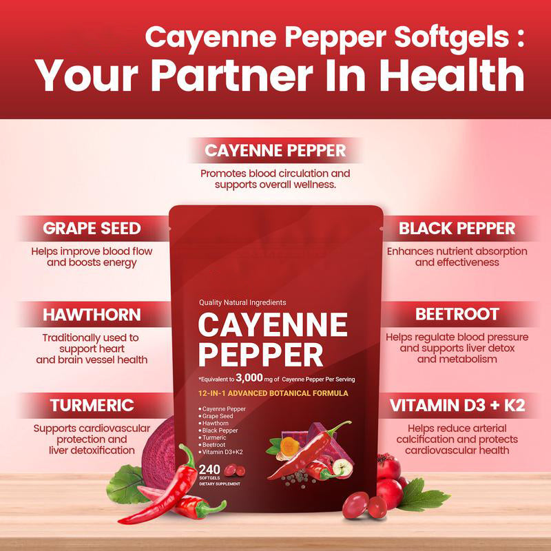 ⚡Flash-Sale⚡50k-sold⚡ Cayenne Pepper Softgels Supplement-GD