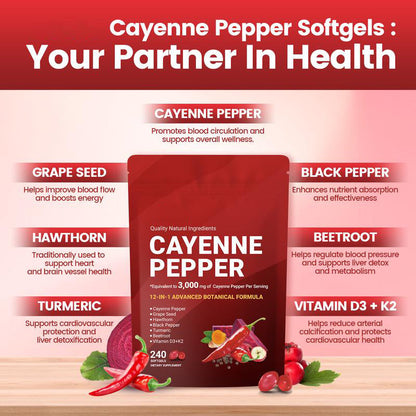 ⚡Flash-Sale⚡50k-sold⚡ Cayenne Pepper Softgels Supplement-GD