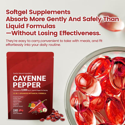 ⚡Flash-Sale⚡50k-sold⚡ Cayenne Pepper Softgels Supplement-GD