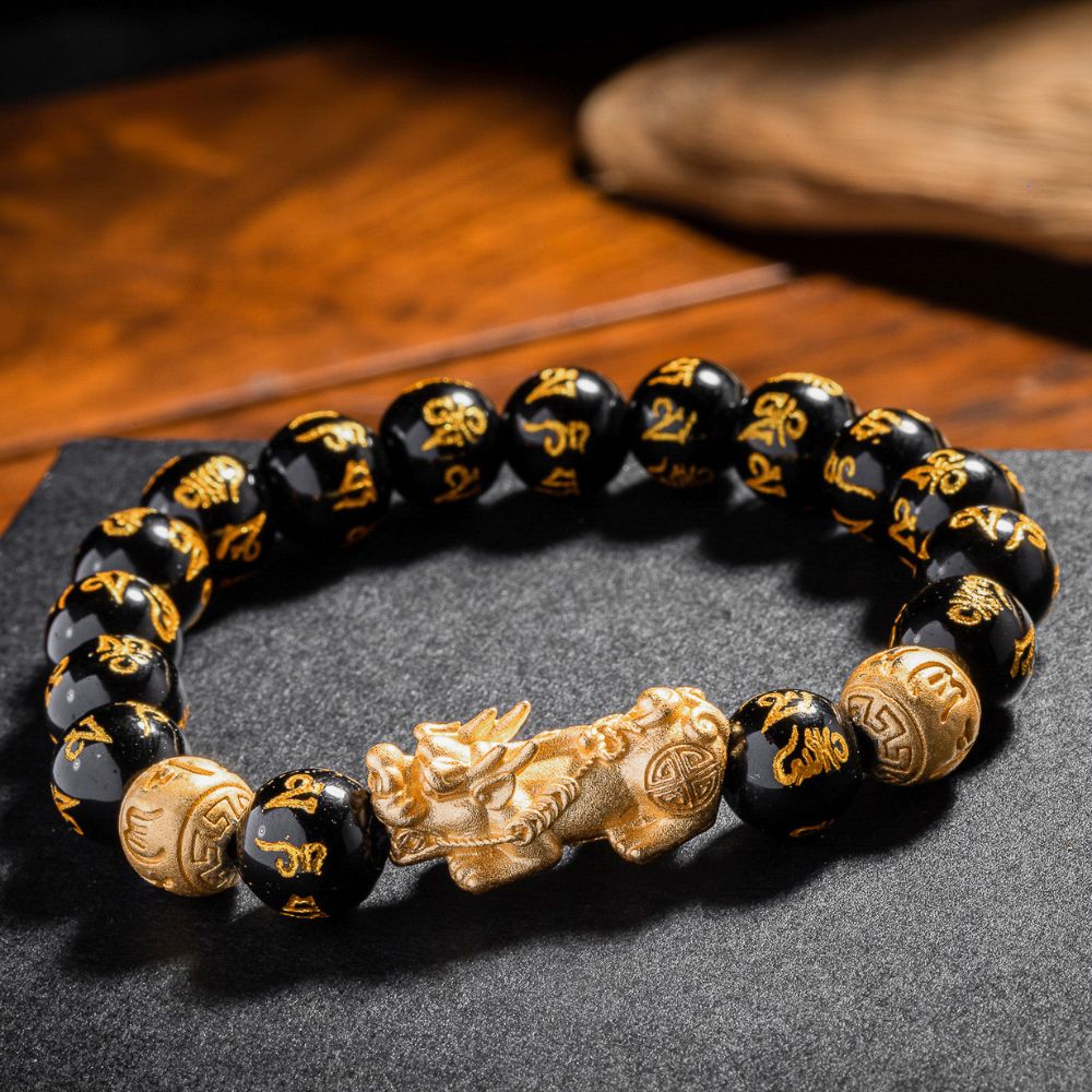 Feng Shui Bracelet - Pixiu Black Obsidian Bracelet for Wealth-W18