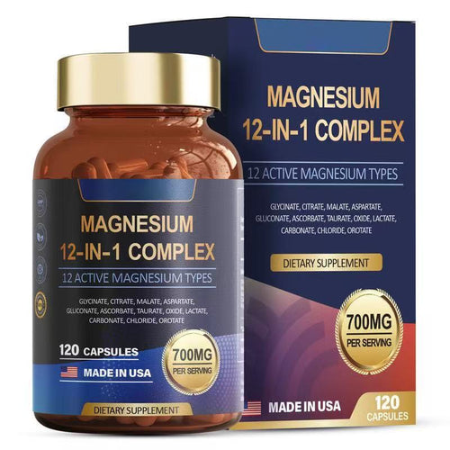 【Last Day Promotion 50% OFF🔥】12-in-1 Magnesium Complex 700mg（Vegan Capsules for Muscle, Heart, and Relaxation Support）-TTA6