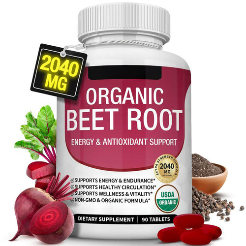 💜 LAST DAY PROMOTION - 50%OFF💜Organic Beet Root Tablets - Nitric Oxide Booster Beetroot Supplement 2040mg-TTA6