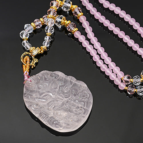 💜 Feng Shui Master-Approved💜3D-Carved Nine-Tailed Fox Crystal Pendant-W18