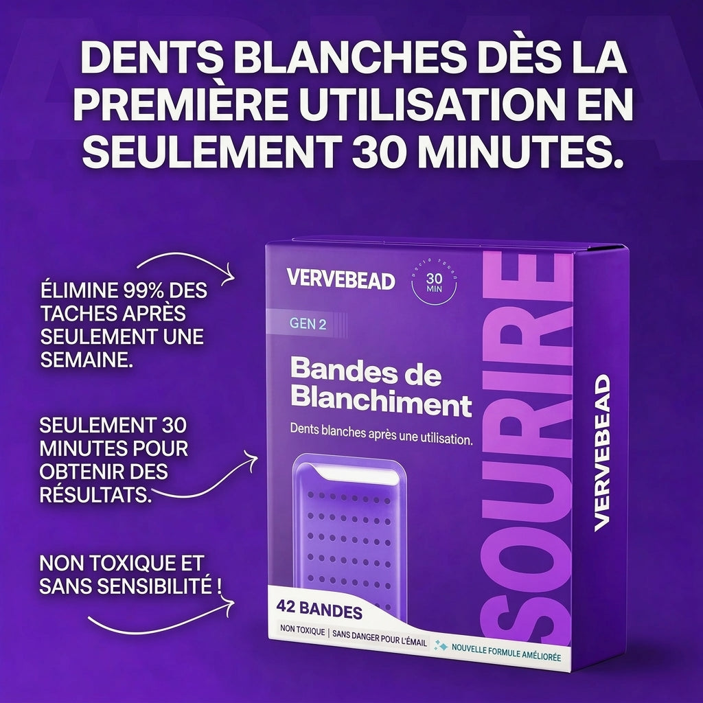 60% DE RÉDUCTION DERNIER JOUR ! - VERVEBEAD Purple Teeth Whitening Strips™ - A926